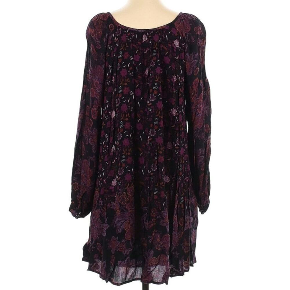 Free People Lucky Loosey Floral Goth Long Sleeve Mini Dress - Picture 4 of 6